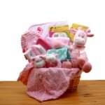 Jungle Safari New Baby Gift Basket - Pink