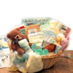 Deluxe Welcome Home Precious Baby Basket-Yellow/Teal