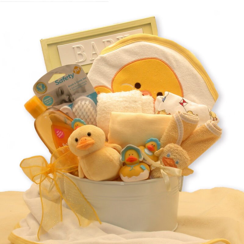 Bath Time Baby New Baby Basket-Yellow